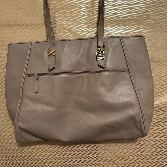 ANN KLEIN~ LG TOTE~ BEIGE/TAUPE~ NICE - Picture 6 of 7